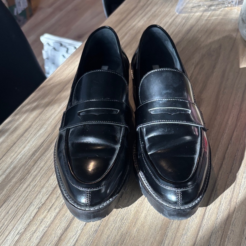 H&M Black Leather Loafers for Men